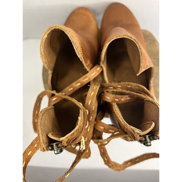 Frye Naomi Pickstitch Ankle Shooties Womens Size 7.5B Whiskey Brown Leather Zip - Picture 7 of 11